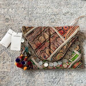 NWT antik batik boho clutch hand work